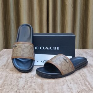 Coach Brown Flap Slides