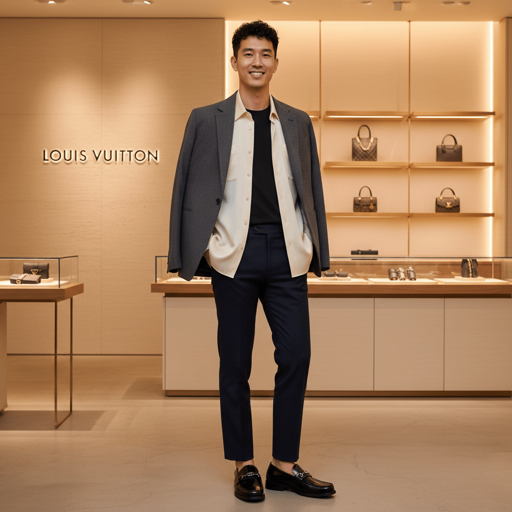 L.V Glossy Lv Logo Loafers - Image 3