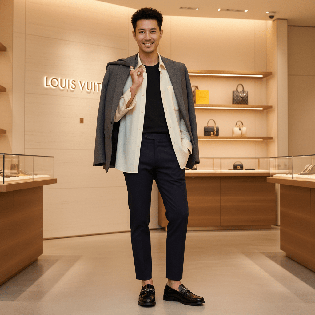 L.V Glossy Lv Logo Loafers - Image 4